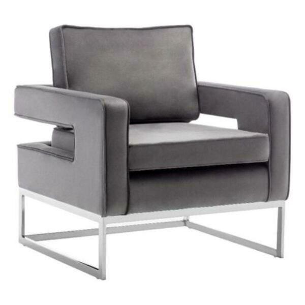 Convenience Concepts Take a Seat Carrie Accent Chair with Silver Frame HI2825805